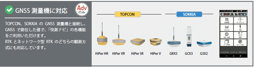 GNSS測量機に対応